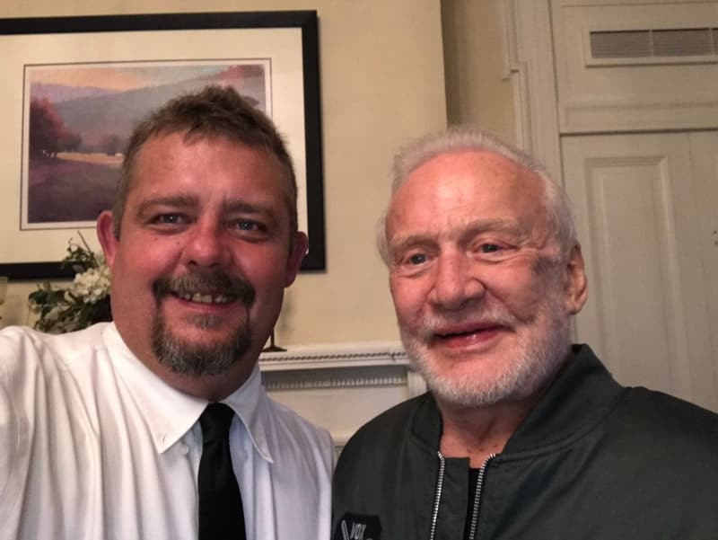 Tim Johnson with Buzz Aldrin (American Astronaut)