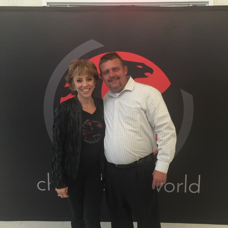 Tim Johnson with Forbes Riley (TV Personality)