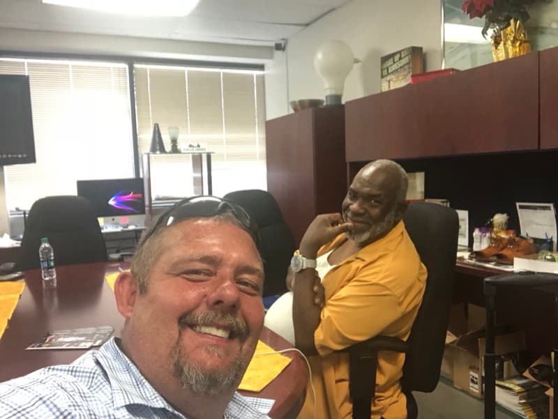 Tim Johnson with James Dentley